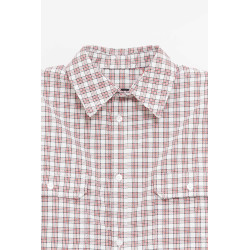 WILLY CHAVARRIA RED WHITE PICNIC PLAID SS CORCORAN SHIRT